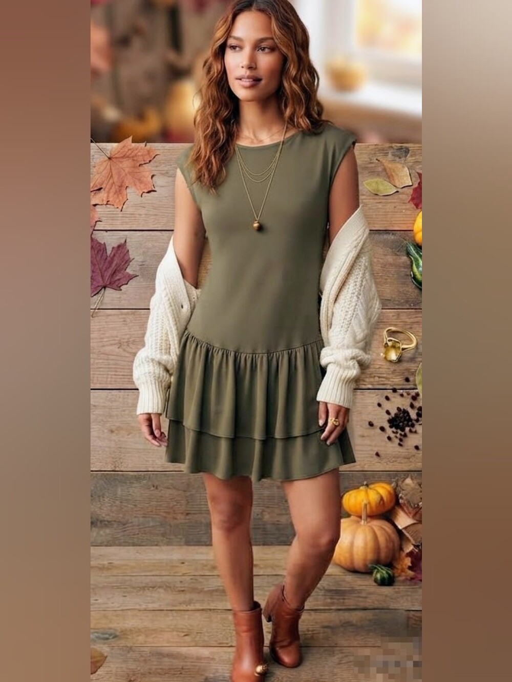 Aritzia Wilfred GoodLux Bloomsbury Dress - Size Medium- Dark Olive NWOT